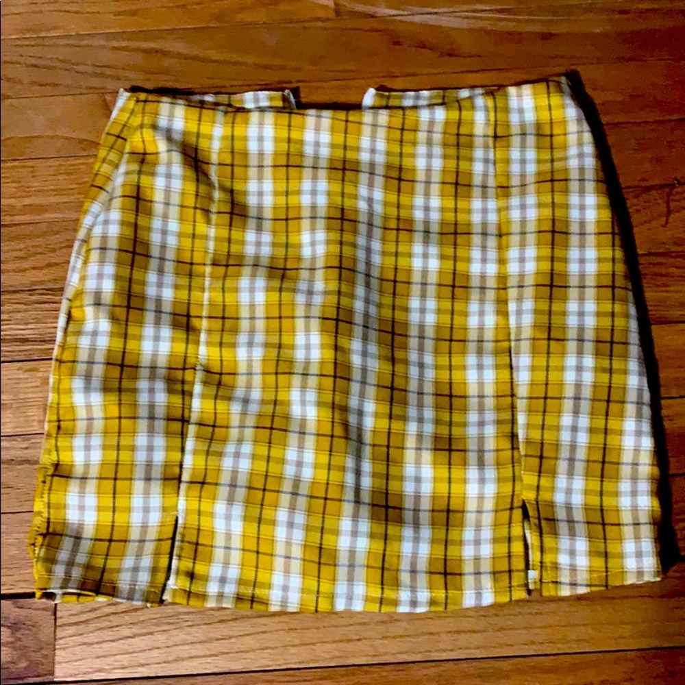 Cute Yellow Plaid Skirt